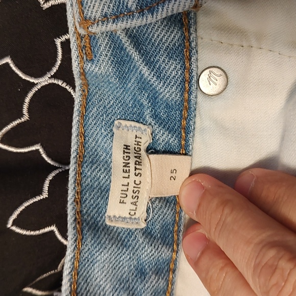 💙 EUC Madewell Brand Button Fly Full Length Classic Straight Non- Stretch Jean - Picture 10 of 16